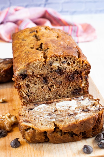Molasses Banana Bread with butter
