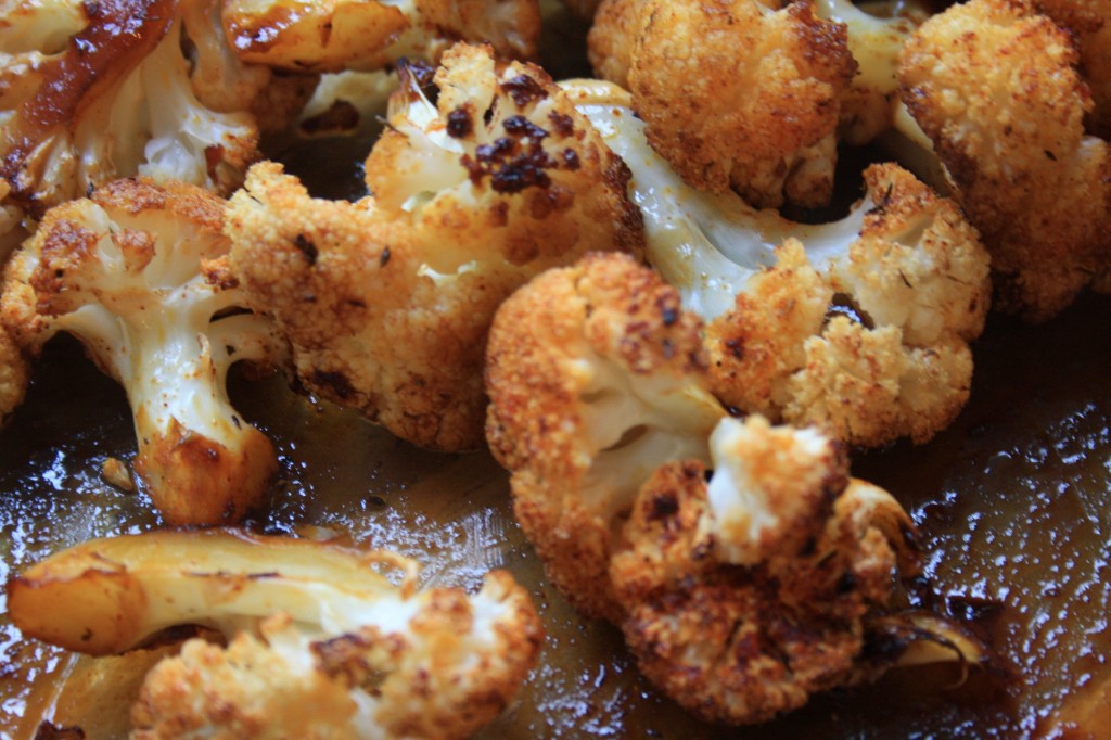 Roasted cauliflower with chili powderand molasses, the perferct pairing of sweet with heat