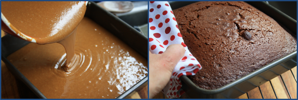 Baking old fashioned gingerbread cake