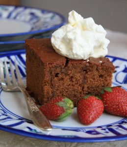 Molasses ginger cake soaked with a buttery brown sugar sauce