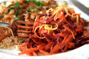 Carrot cabbage slaw with citrus dressing