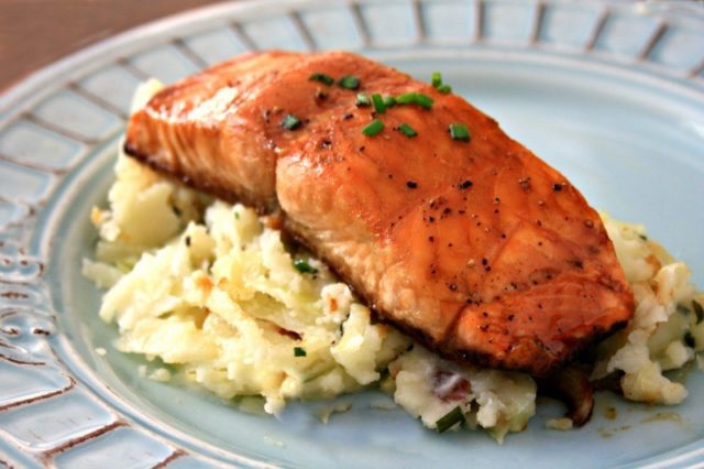 molasses and soy glazed salmon