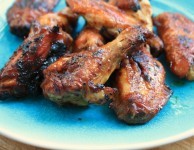 Asian wings are sticky and moist