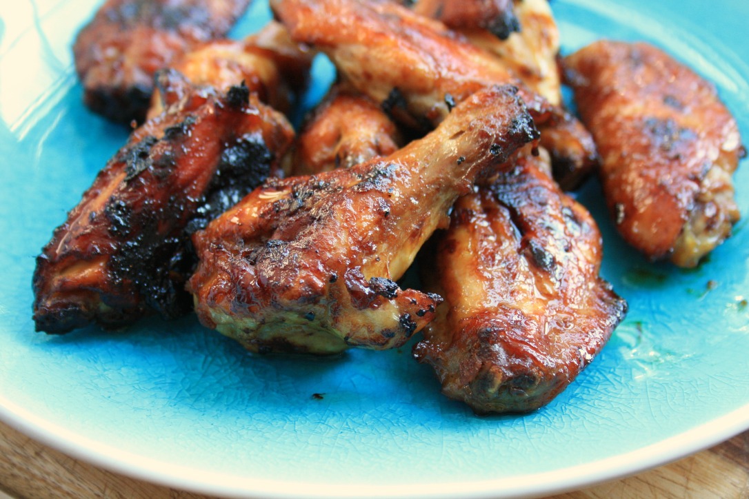 Asian wings are sticky and moist