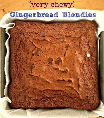 chewy gingerbread blondies