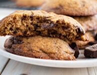 Whole Wheat Chocolate Chunk Cookies split