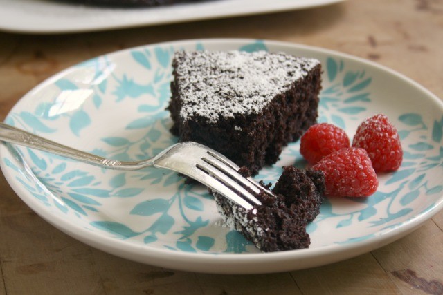 chocolate cake with fork