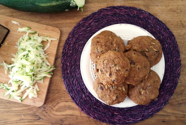 Wholesome Zucchini Chocolate Chip Cookies with grated zucchini