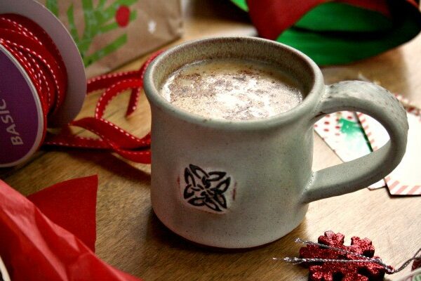 hot milk with gingerbread spices and molasses