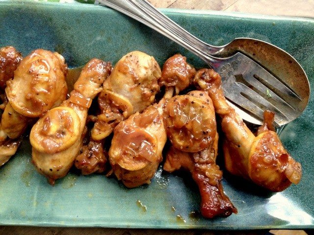 Sweet & Sour Chicken Drumsticks on a plate