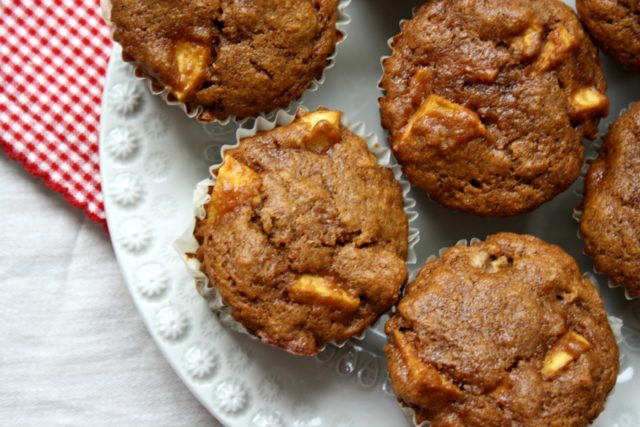 Whole Wheat Apple Cinnamon Muffins are wholesome and not too sweet.