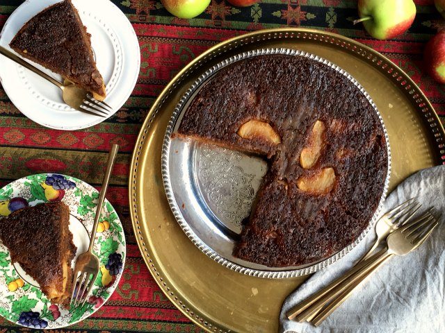 Sticky Upside Down Apple Gingerbread is a rich and very moist cake with beautifully balanced spicing. Serve on its own - no frosting or ice cream necessary.