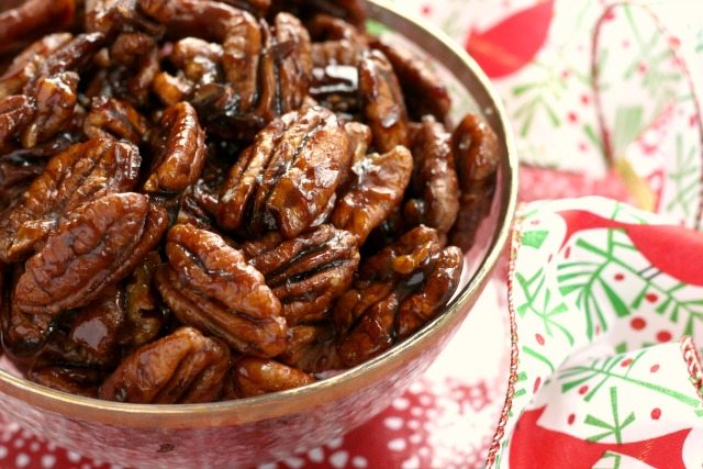 Maple Molasses Candied Pecans are the perfect hostess gift and an easy snack for guests.