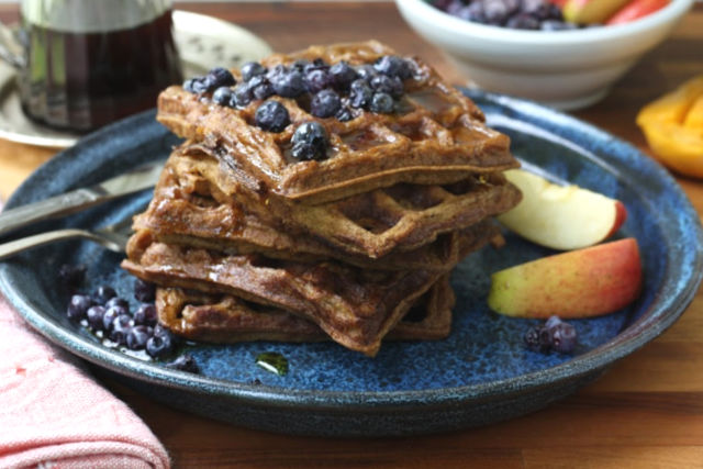 Molasses oatmeal waffles are like brown bread in waffle form. They're a little chewy, wholesome and substantial. 