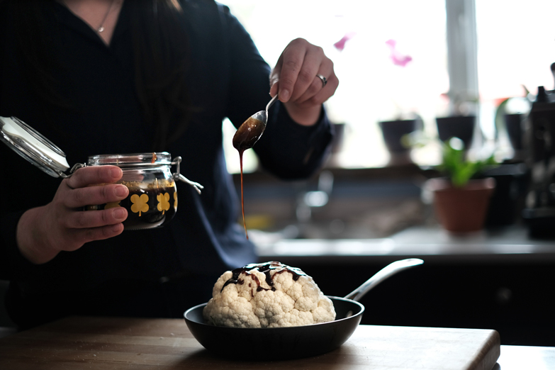 Preparing Whole Roasted Cauliflower