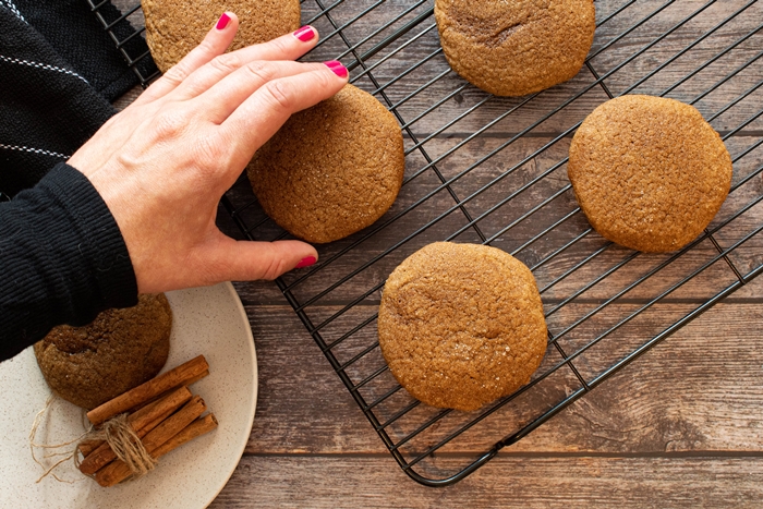 Irresistible Soft and Chewy Blackstrap Molasses Cookies with hands