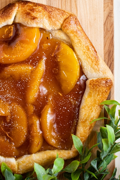 Bourbon Peach Galette with Molasses made with lucky leaf peach pie filling