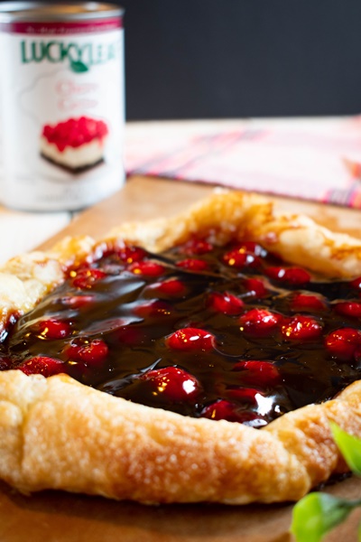 Rustic Lucky Leaf Cherry Galette 